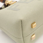 Fendi by the Way Mini Logo Embroidery Mini Bag 2-Way Pochette Canvas Light Green — view 3