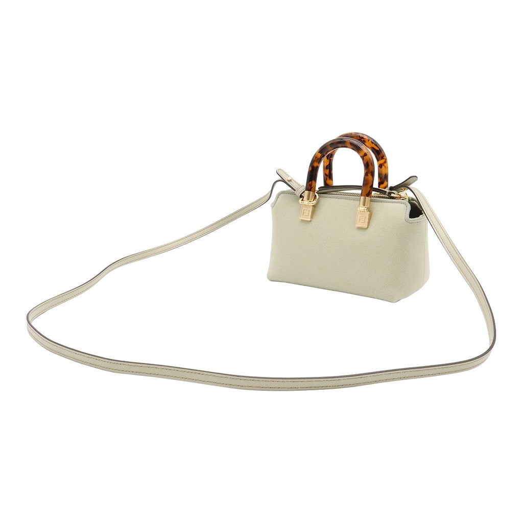 Fendi by the Way Mini Logo Embroidery Mini Bag 2-Way Pochette Canvas Light Green — view 2