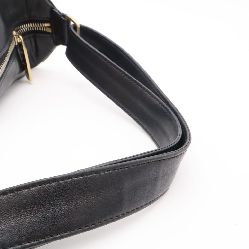 Chanel Choco Bar Shoulder Bag Lambskin Leather Black Gold — view 4
