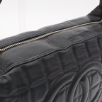 Chanel Choco Bar Shoulder Bag Lambskin Leather Black Gold — view 8