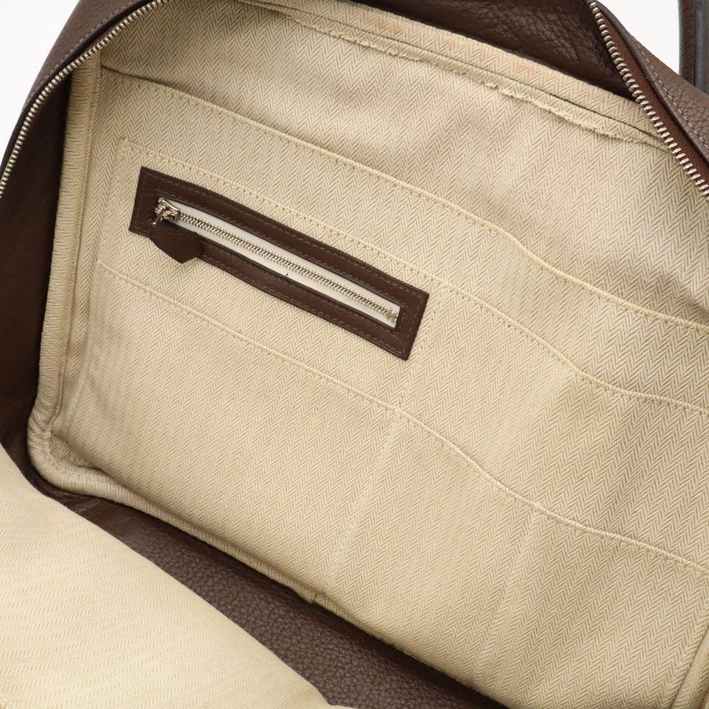 Hermes Steve Besace 35 Shoulder Bag Crossbody Taurillon Clemence Leather Brown — view 7