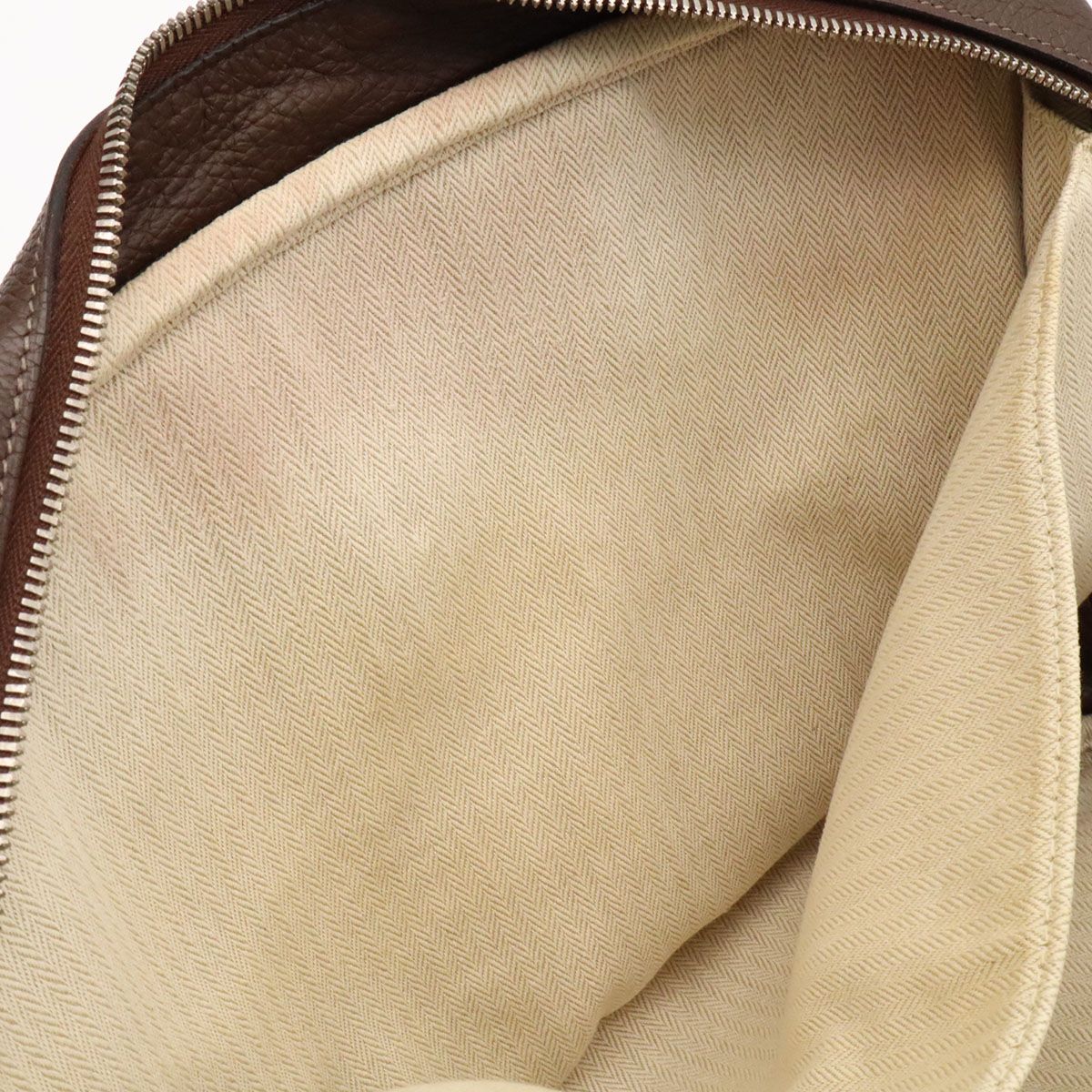 Hermes Steve Besace 35 Shoulder Bag Crossbody Taurillon Clemence Leather Brown — view 8