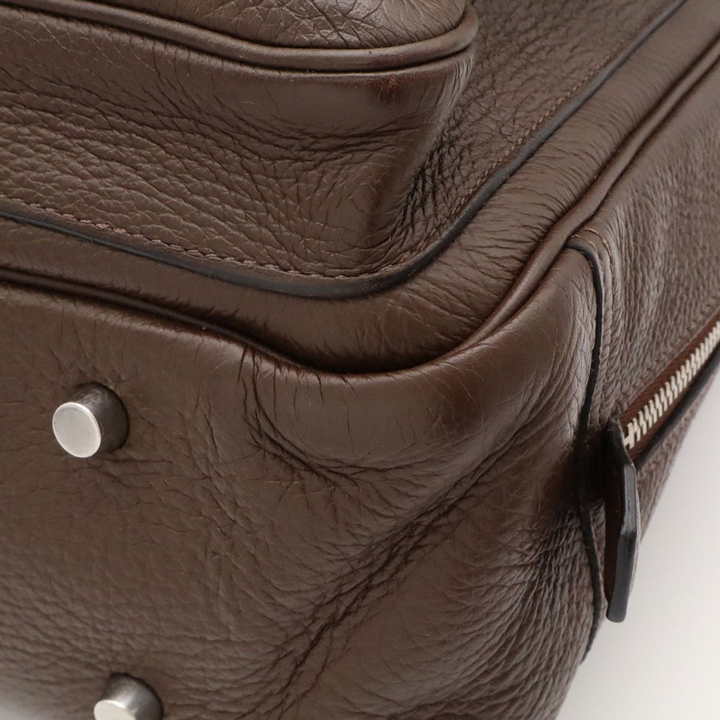 Hermes Steve Besace 35 Shoulder Bag Crossbody Taurillon Clemence Leather Brown — view 3