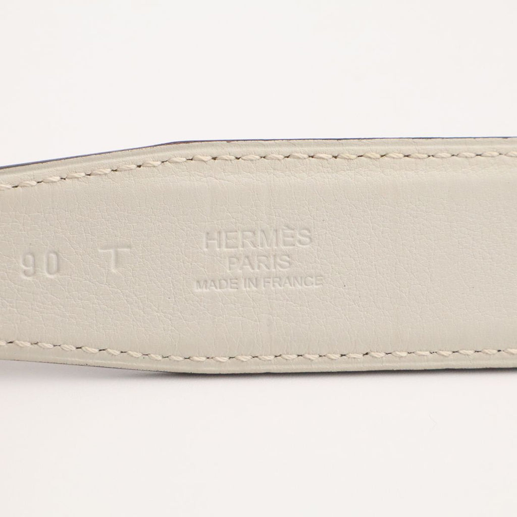 Hermes H Belt H Buckle Reversible Box Calf Veau Swift Etoupe Greige Off White — view 8