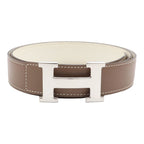 Hermes H Belt H Buckle Reversible Box Calf Veau Swift Etoupe Greige Off White