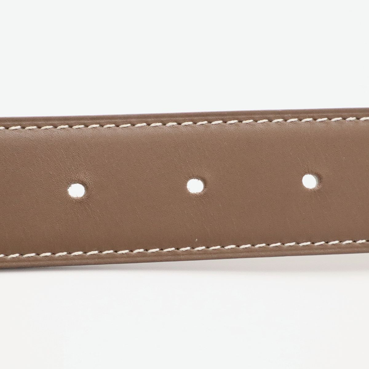 Hermes H Belt H Buckle Reversible Box Calf Veau Swift Etoupe Greige Off White — view 5