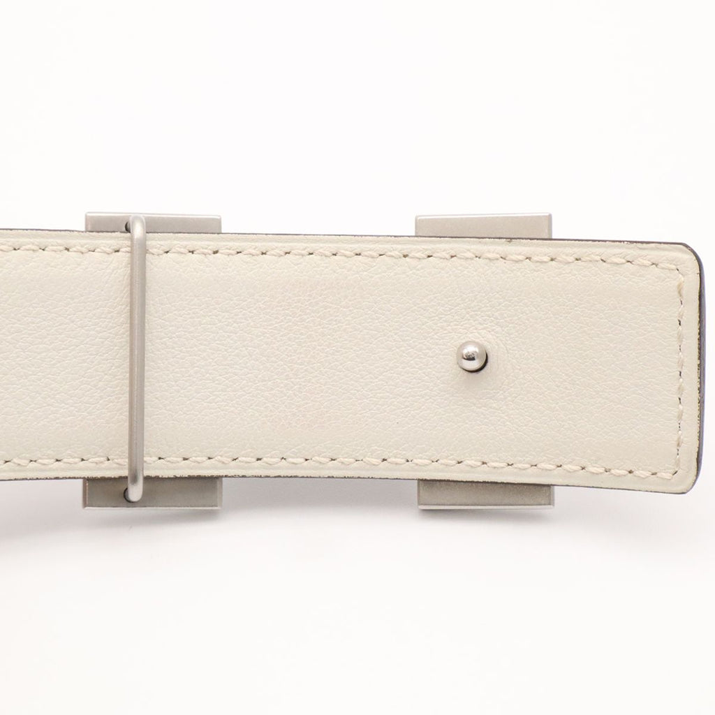 Hermes H Belt H Buckle Reversible Box Calf Veau Swift Etoupe Greige Off White — view 4