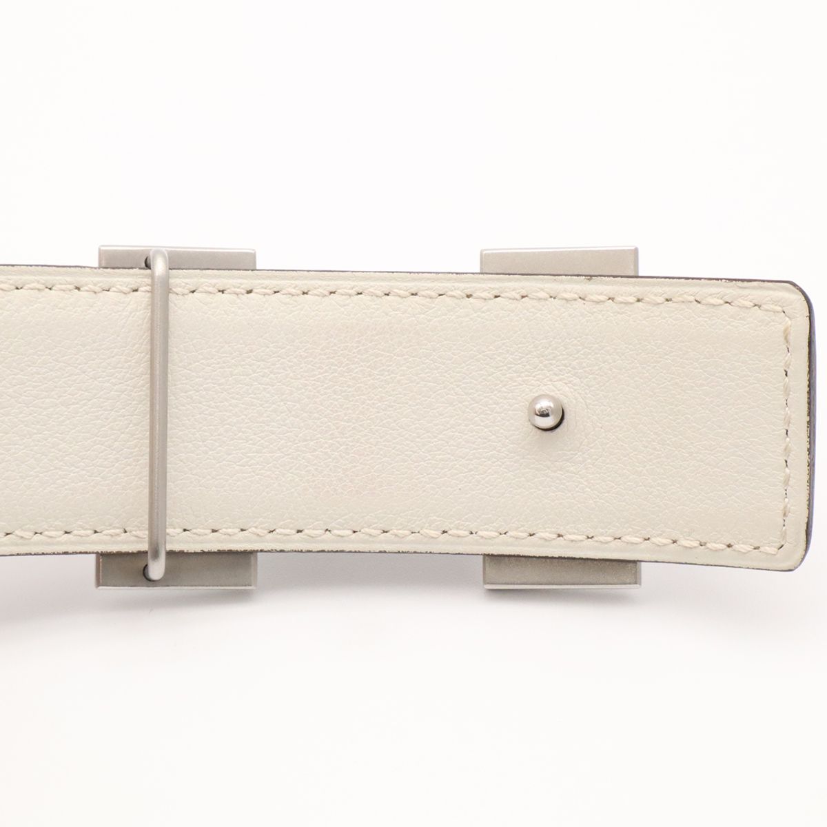 Hermes H Belt H Buckle Reversible Box Calf Veau Swift Etoupe Greige Off White — view 4