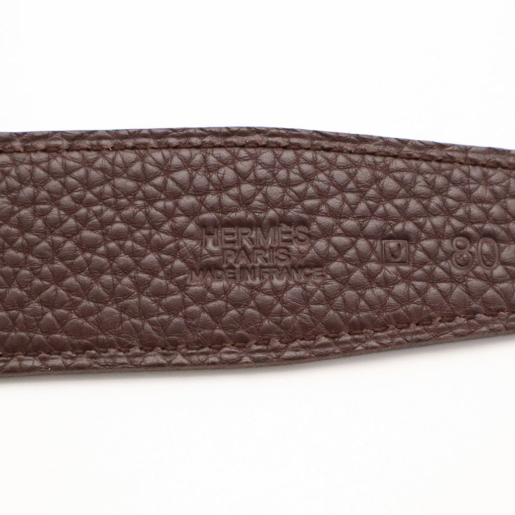 Hermes H Belt H Buckle Constance Reversible Togo Box Calf Brown Black Silver 80 — view 8