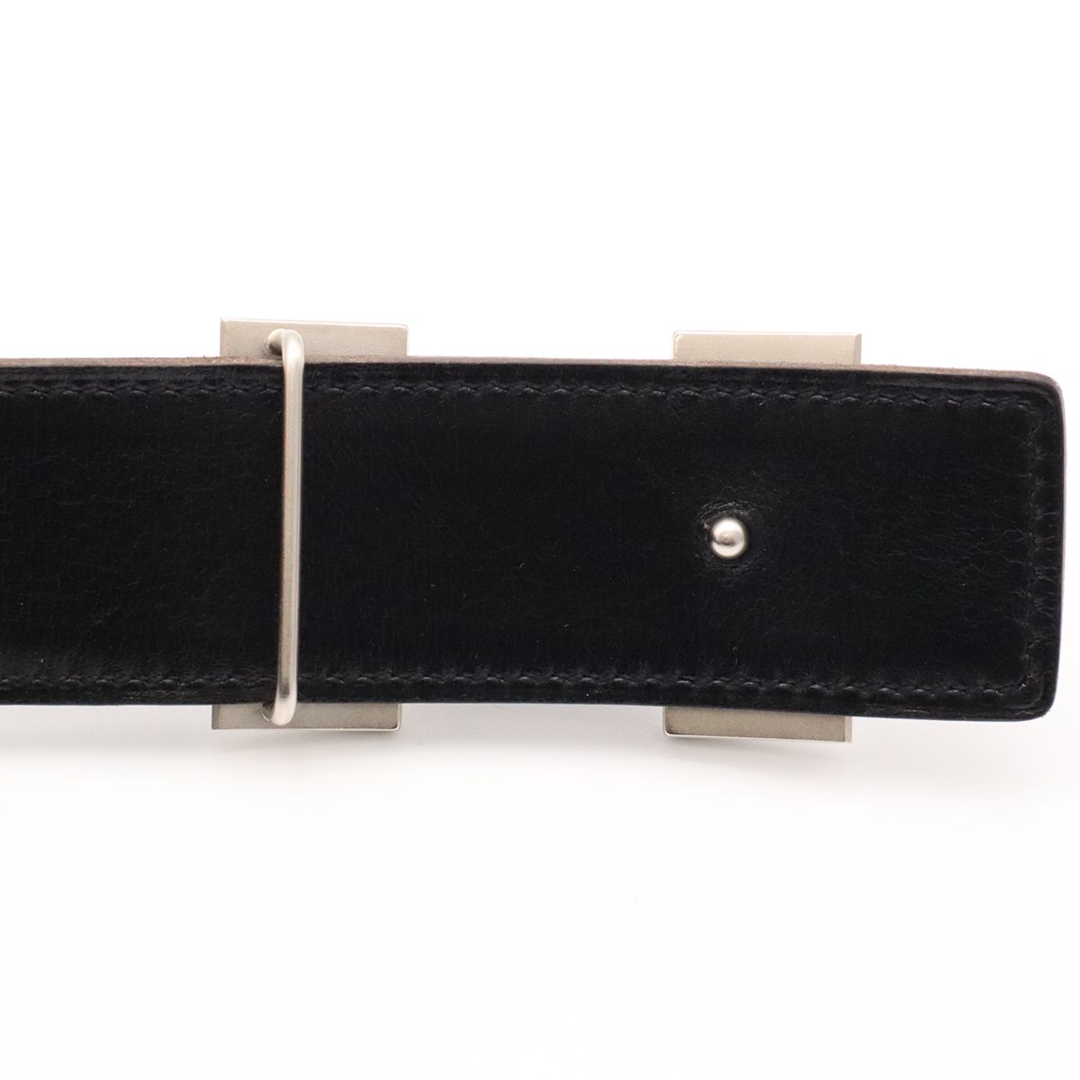 Hermes H Belt H Buckle Constance Reversible Togo Box Calf Brown Black Silver 80 — view 4
