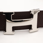 Hermes H Belt H Buckle Constance Reversible Togo Box Calf Brown Black Silver 80 — view 3