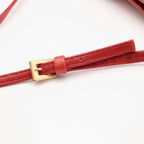Prada Triangle Logo Shoulder Bag Slash Notch Leather Red Gold — view 5
