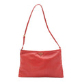 Prada Triangle Logo Shoulder Bag Slash Notch Leather Red Gold