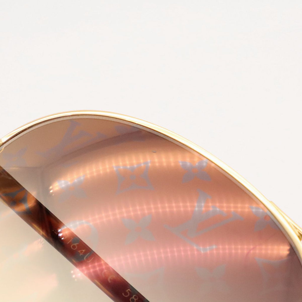 Louis Vuitton Sunglasses Conspiration Pilot Teardrop Brown Gradation Marble — view 6