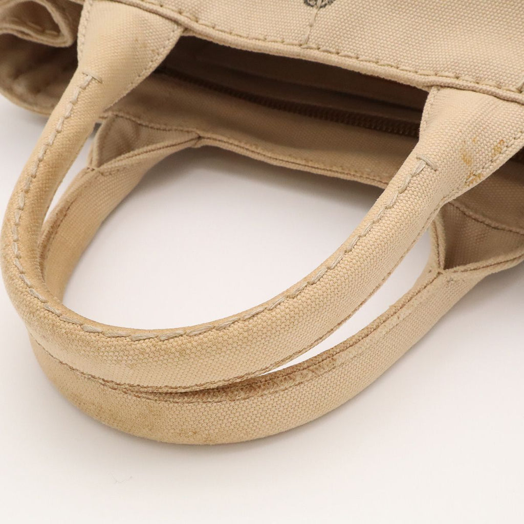 Prada Canapa Tote 2-Way Shoulder Bag Crossbody Canvas Corda Beige Gold — view 4