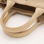 Prada Canapa Tote 2-Way Shoulder Bag Crossbody Canvas Corda Beige Gold — view 4