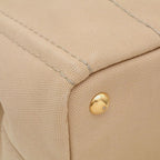 Prada Canapa Tote 2-Way Shoulder Bag Crossbody Canvas Corda Beige Gold — view 3