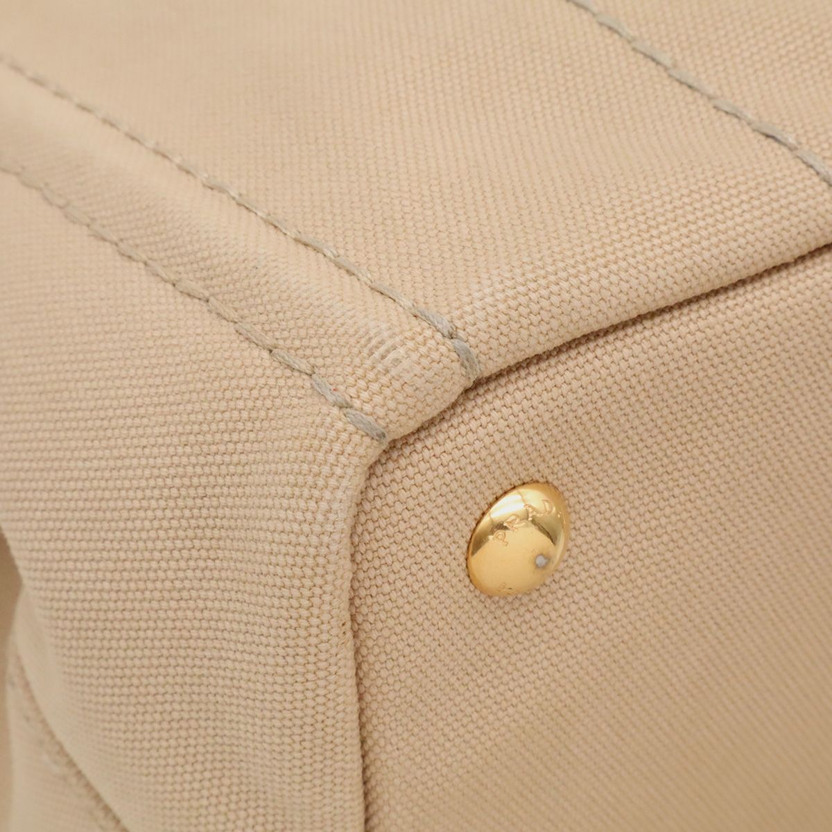 Prada Canapa Tote 2-Way Shoulder Bag Crossbody Canvas Corda Beige Gold — view 3