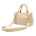 Prada Canapa Tote 2-Way Shoulder Bag Crossbody Canvas Corda Beige Gold — view 2