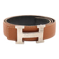 Hermes H Belt H Buckle Constance Reversible Togo Box Calf Brown Black Silver 80
