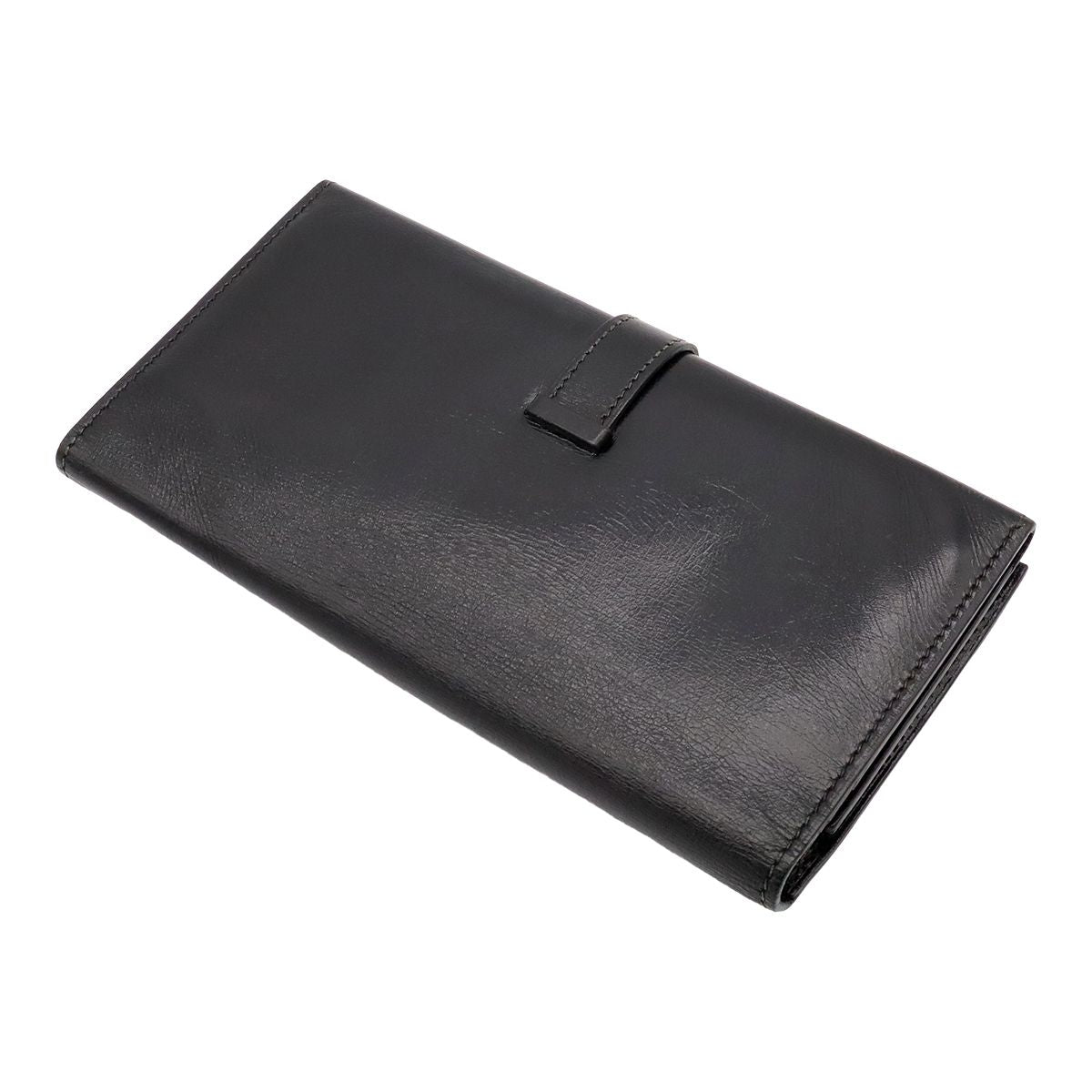 Hermes Bearn Dupri Wallet Trifold Box Calf Leather Black Silver — view 2