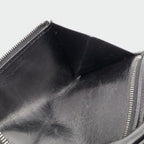 Hermes Bearn Dupri Wallet Trifold Box Calf Leather Black Silver — view 8