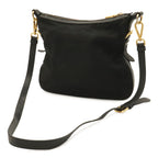 Prada Triangle Logo Shoulder Bag Crossbody Nylon Leather Nero Black Gold — view 2