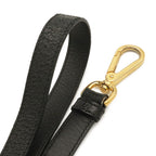 Prada Triangle Logo Shoulder Bag Crossbody Nylon Leather Nero Black Gold — view 4