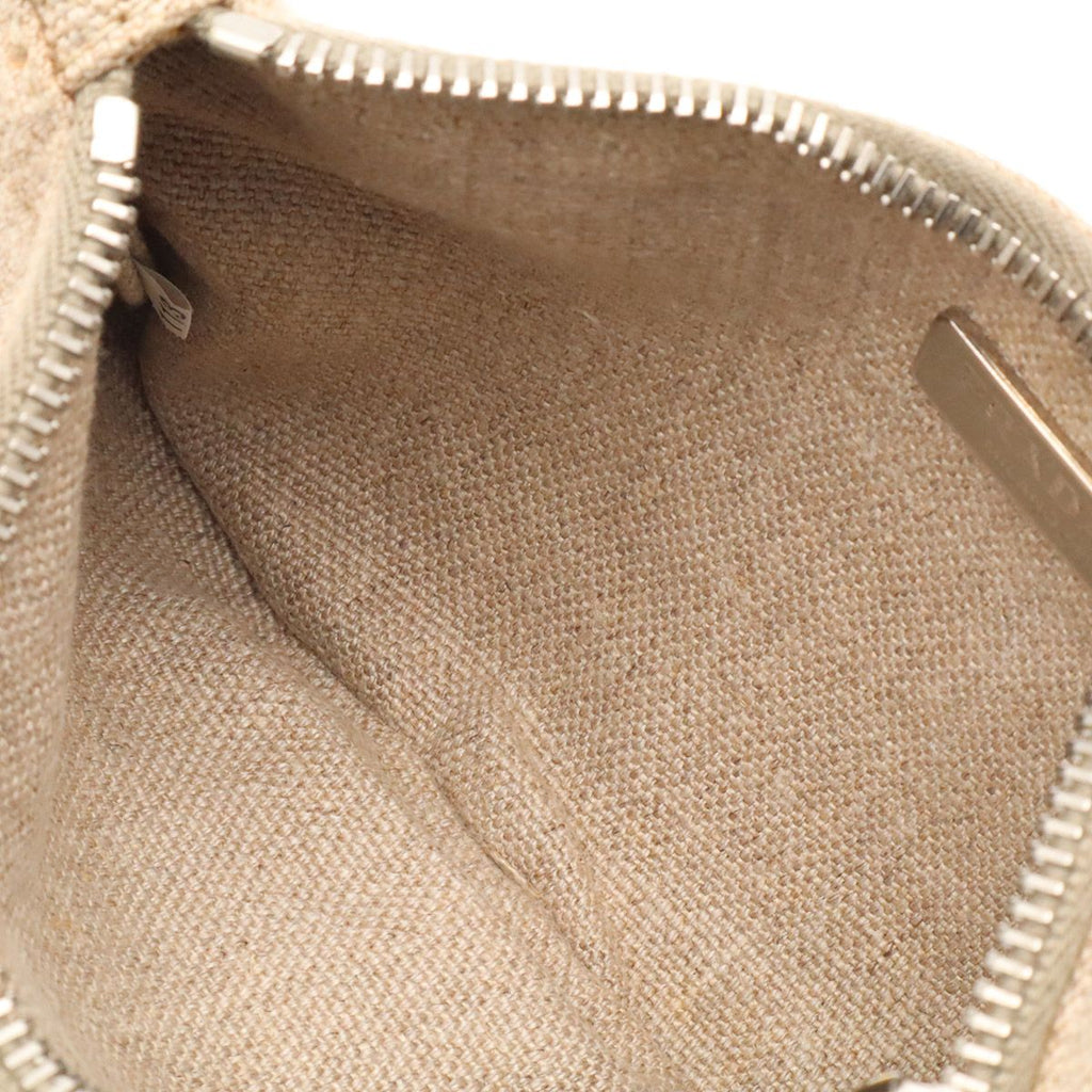 Prada Logo Pouch Party Mini Bag Jute Beige Silver — view 6