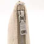 Prada Logo Pouch Party Mini Bag Jute Beige Silver — view 5