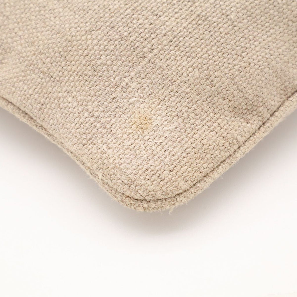 Prada Logo Pouch Party Mini Bag Jute Beige Silver — view 3
