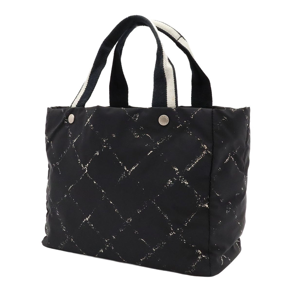 Chanel Vintage Travel Line Tote Shoulder Bag Nylon Black Red — view 2