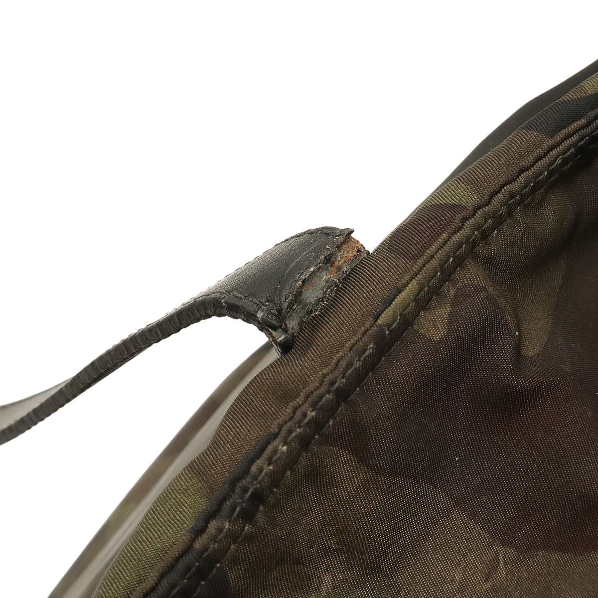 Prada Triangle Logo Tote Bag Shoulder Camouflage Pattern Nylon Leather Mimetico — view 6