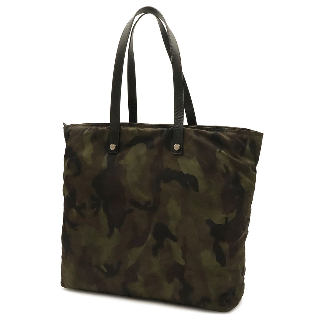 Prada Triangle Logo Tote Bag Shoulder Camouflage Pattern Nylon Leather Mimetico — view 2