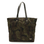 Prada Triangle Logo Tote Bag Shoulder Camouflage Pattern Nylon Leather Mimetico