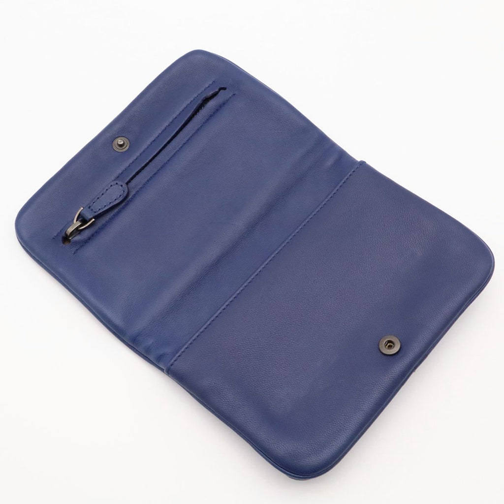 Bottega Veneta Intrecciato Wallet Bifold Leather Navy Blue — view 4