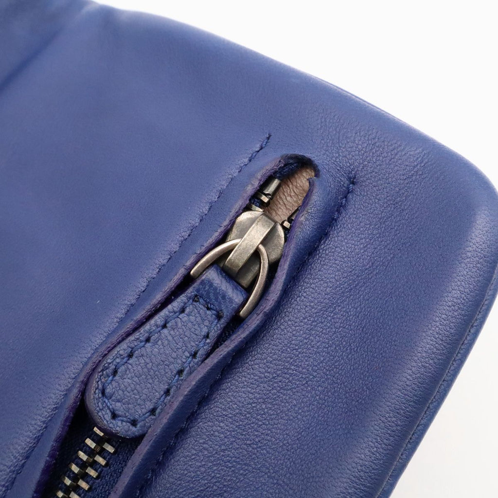 Bottega Veneta Intrecciato Wallet Bifold Leather Navy Blue — view 6