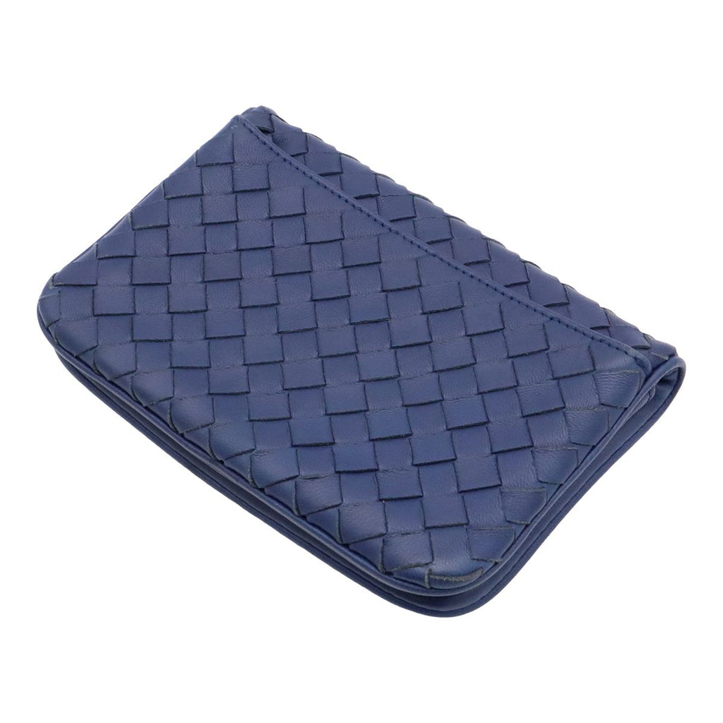 Bottega Veneta Intrecciato Wallet Bifold Leather Navy Blue — view 2