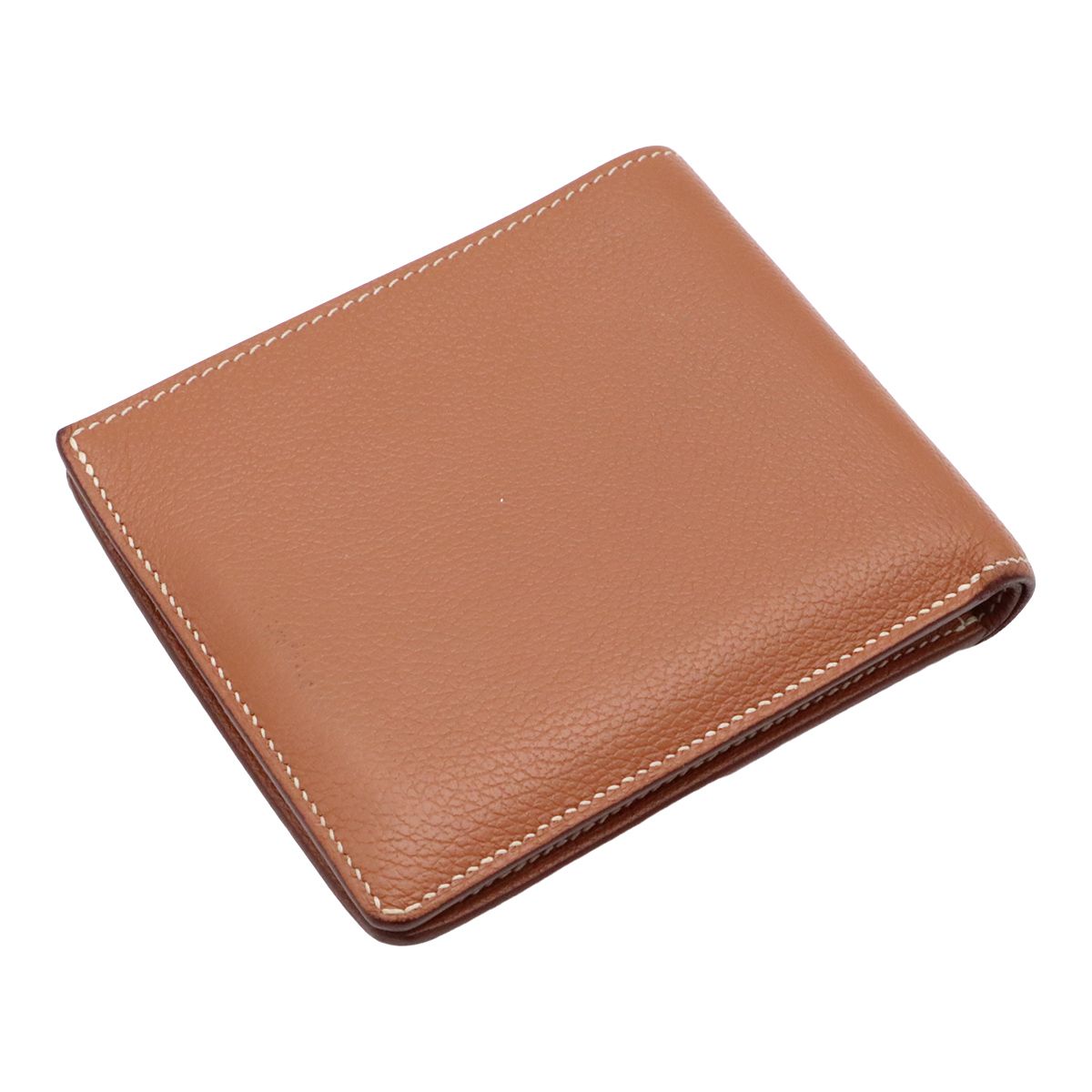 Hermes H Sellier Compact Wallet Bifold Evercolor Leather Gold Brown — view 2