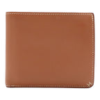 Hermes H Sellier Compact Wallet Bifold Evercolor Leather Gold Brown