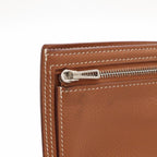 Hermes H Sellier Compact Wallet Bifold Evercolor Leather Gold Brown — view 5