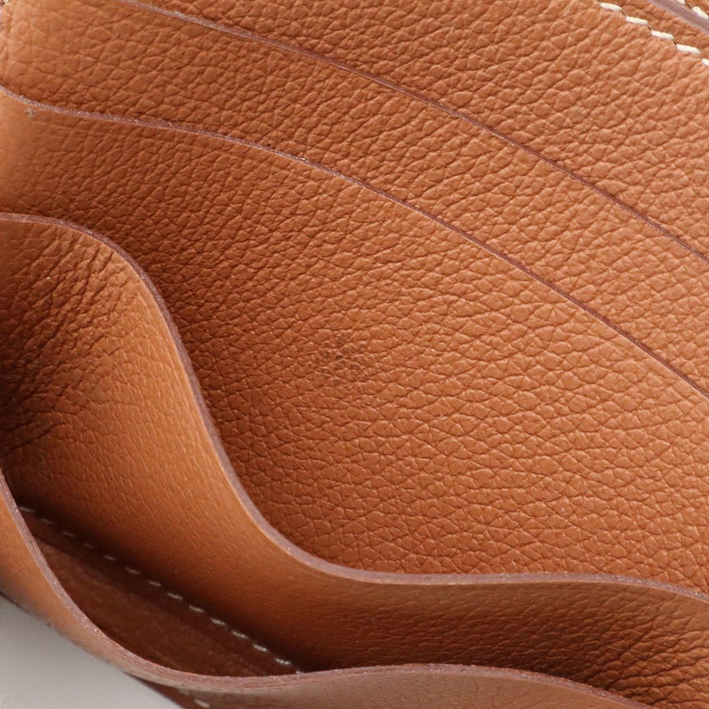 Hermes H Sellier Compact Wallet Bifold Evercolor Leather Gold Brown — view 7