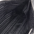 Prada Re-Nylon Triangle Logo Shoulder Bag 2-Way Clutch Nylon Leather Nero Black — view 7