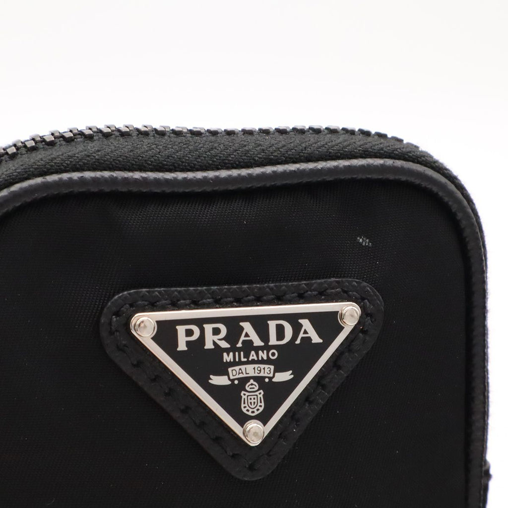 Prada Re-Nylon Triangle Logo Shoulder Bag 2-Way Clutch Nylon Leather Nero Black — view 6