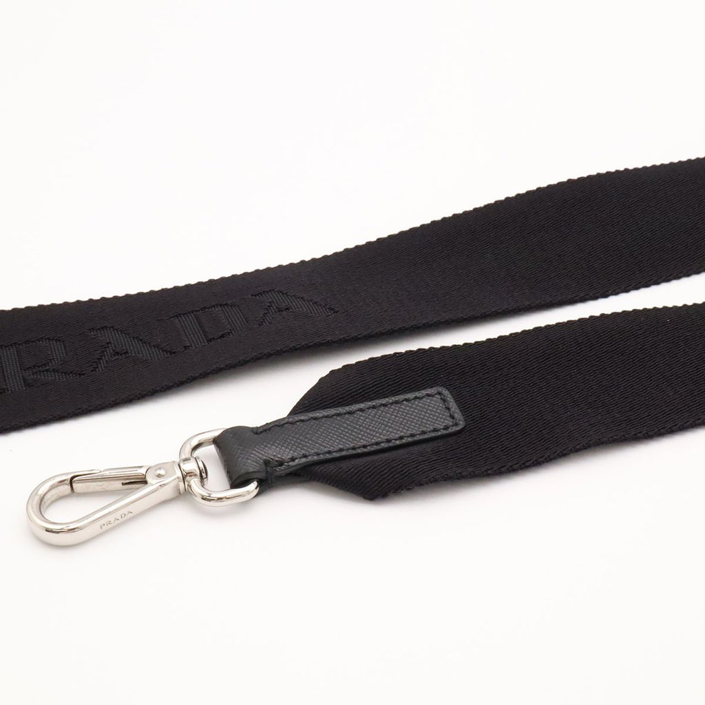Prada Re-Nylon Triangle Logo Shoulder Bag 2-Way Clutch Nylon Leather Nero Black — view 4
