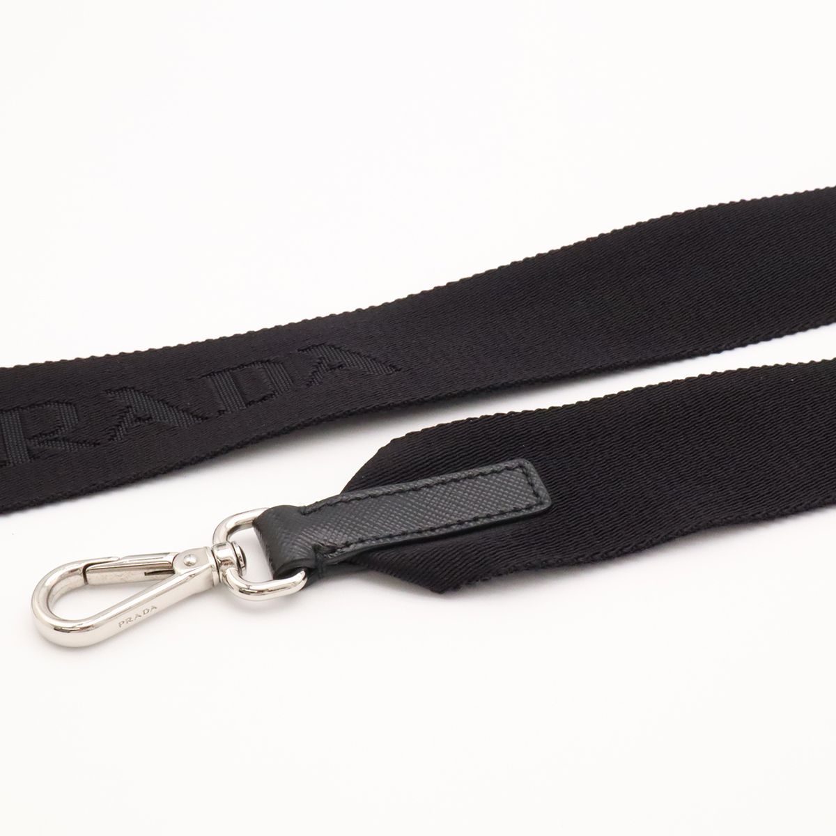 Prada Re-Nylon Triangle Logo Shoulder Bag 2-Way Clutch Nylon Leather Nero Black — view 4