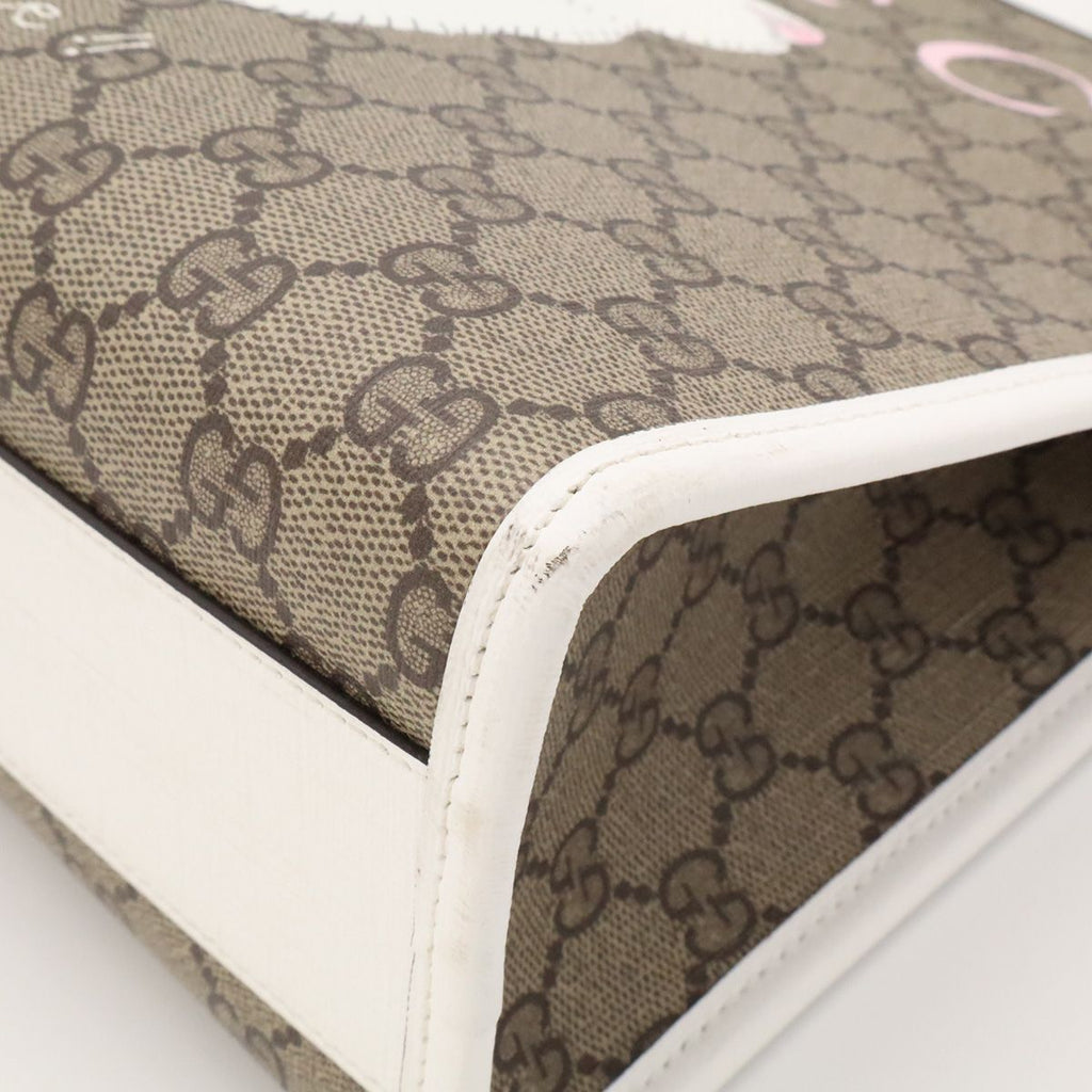Gucci Children's GG Supreme Naon Jeong Chonna on Collaboration Cat Tote Beige — view 3