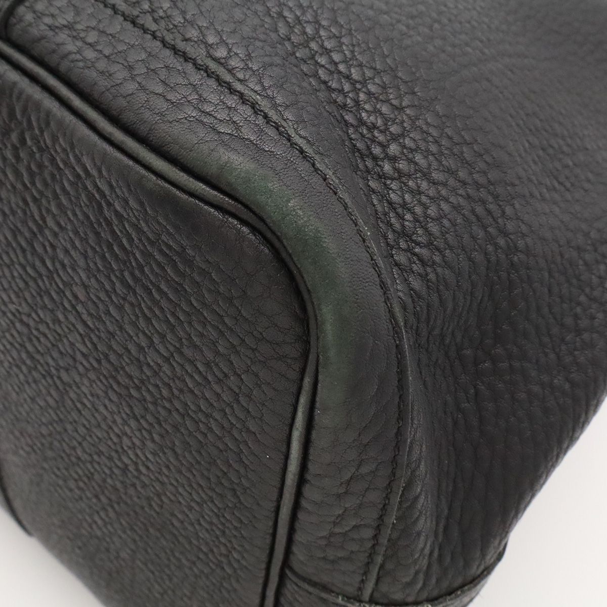 Hermes Garden Party PM Tote Bag Leather Black Silver — view 3