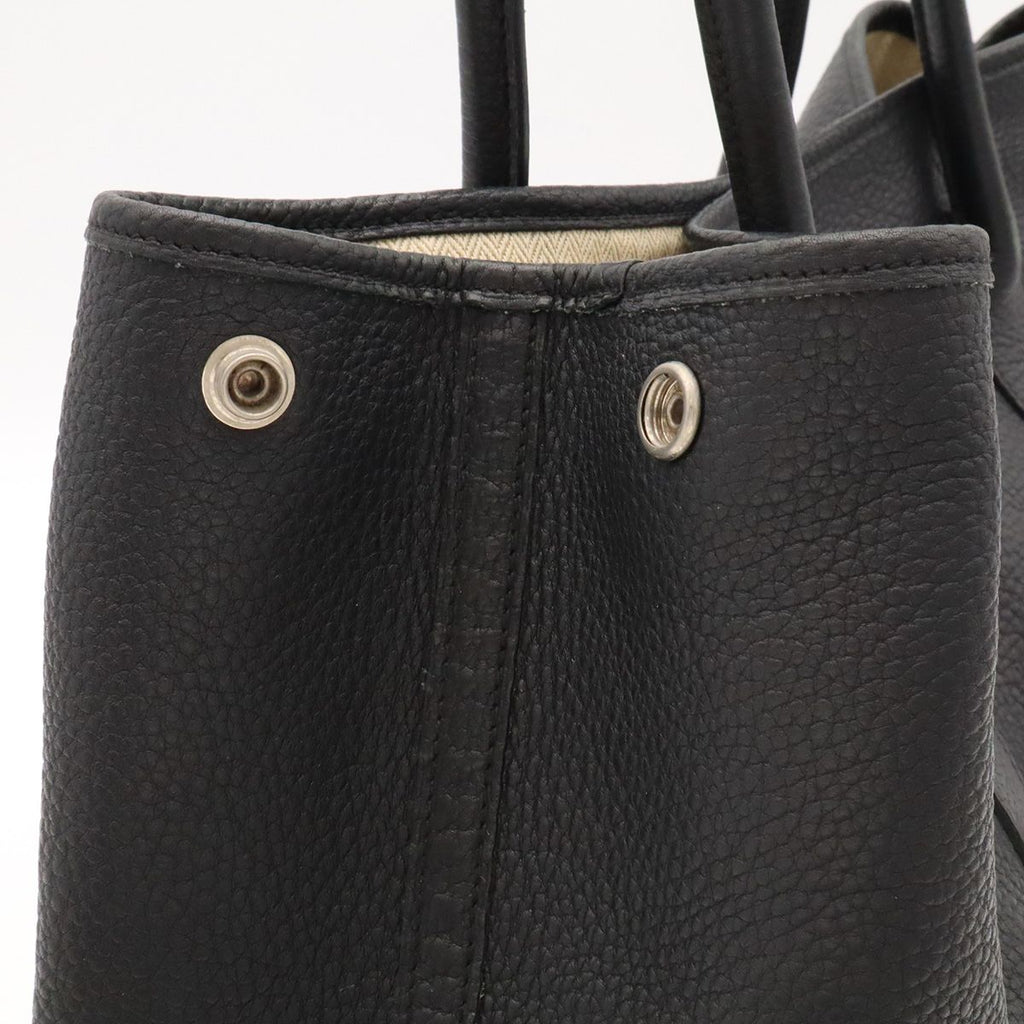 Hermes Garden Party PM Tote Bag Leather Black Silver — view 5