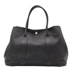 Hermes Garden Party PM Tote Bag Leather Black Silver